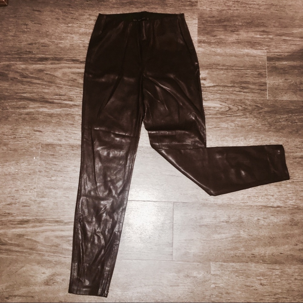 Zara leather leggings